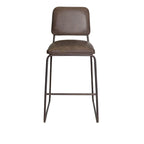 Gunmetal & Cocoa Brown Faux Leather Bar/Counter Stool, Seats 1