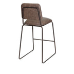 Gunmetal & Cocoa Brown Faux Leather Bar/Counter Stool, Seats 1