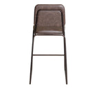 Gunmetal & Cocoa Brown Faux Leather Bar/Counter Stool, Seats 1