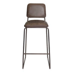Gunmetal & Cocoa Brown Faux Leather Bar/Counter Stool, Seats 1