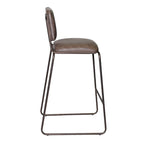 Gunmetal & Cocoa Brown Faux Leather Bar/Counter Stool, Seats 1