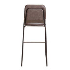 Gunmetal & Cocoa Brown Faux Leather Bar/Counter Stool, Seats 1