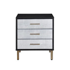 Silver & Gold Finish 3-Drawer Nightstand for 1