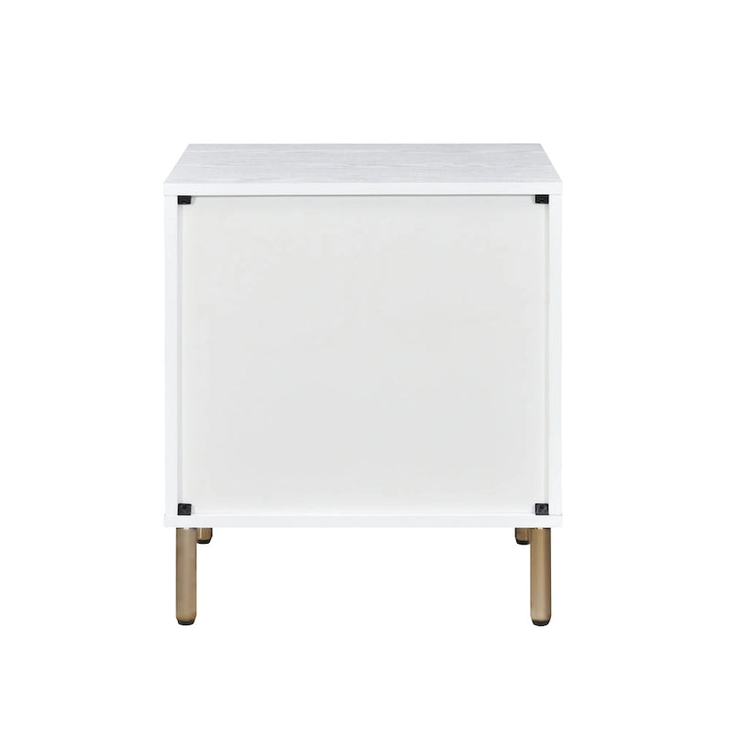 Silver & Gold Finish 3-Drawer Nightstand for 1