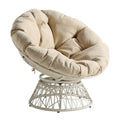 Cream / Dark Grey / Red / Black / Light Blue Round Swivel Papasan Chair, Single Seat