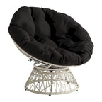 Cream / Dark Grey / Red / Black / Light Blue Round Swivel Papasan Chair, Single Seat