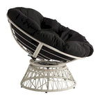Cream / Dark Grey / Red / Black / Light Blue Round Swivel Papasan Chair, Single Seat