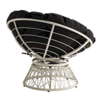 Cream / Dark Grey / Red / Black / Light Blue Round Swivel Papasan Chair, Single Seat