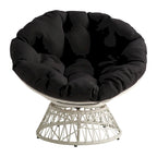 Cream / Dark Grey / Red / Black / Light Blue Round Swivel Papasan Chair, Single Seat