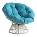 Cream / Dark Grey / Red / Black / Light Blue Round Swivel Papasan Chair, Single Seat