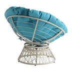 Cream / Dark Grey / Red / Black / Light Blue Round Swivel Papasan Chair, Single Seat