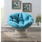 Cream / Dark Grey / Red / Black / Light Blue Round Swivel Papasan Chair, Single Seat