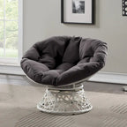 Cream / Dark Grey / Red / Black / Light Blue Round Swivel Papasan Chair, Single Seat
