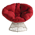 Cream / Dark Grey / Red / Black / Light Blue Round Swivel Papasan Chair, Single Seat