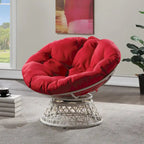 Cream / Dark Grey / Red / Black / Light Blue Round Swivel Papasan Chair, Single Seat