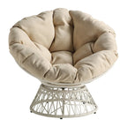 Cream / Dark Grey / Red / Black / Light Blue Round Swivel Papasan Chair, Single Seat