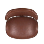 Walnut Upholstered Swivel Barstool, Mid-Century Modern, 1-Person