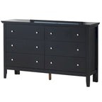 Cherry / White / Silver / Black 6-Drawer Assembled Dresser, 1-Person
