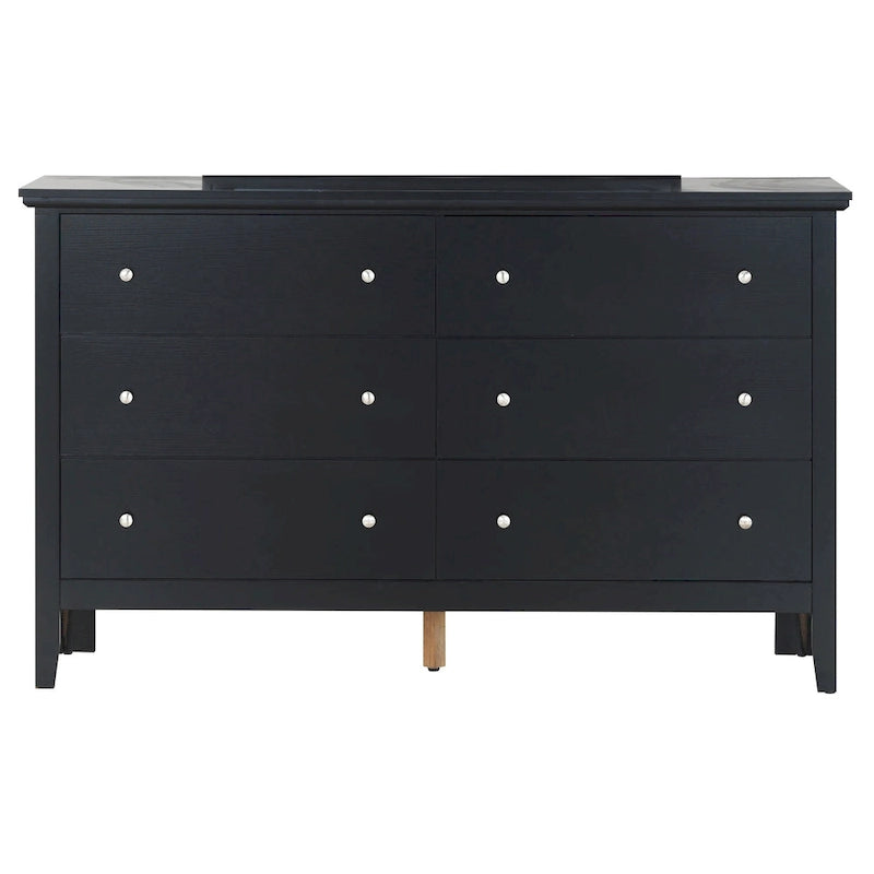 Cherry / White / Silver / Black 6-Drawer Assembled Dresser, 1-Person