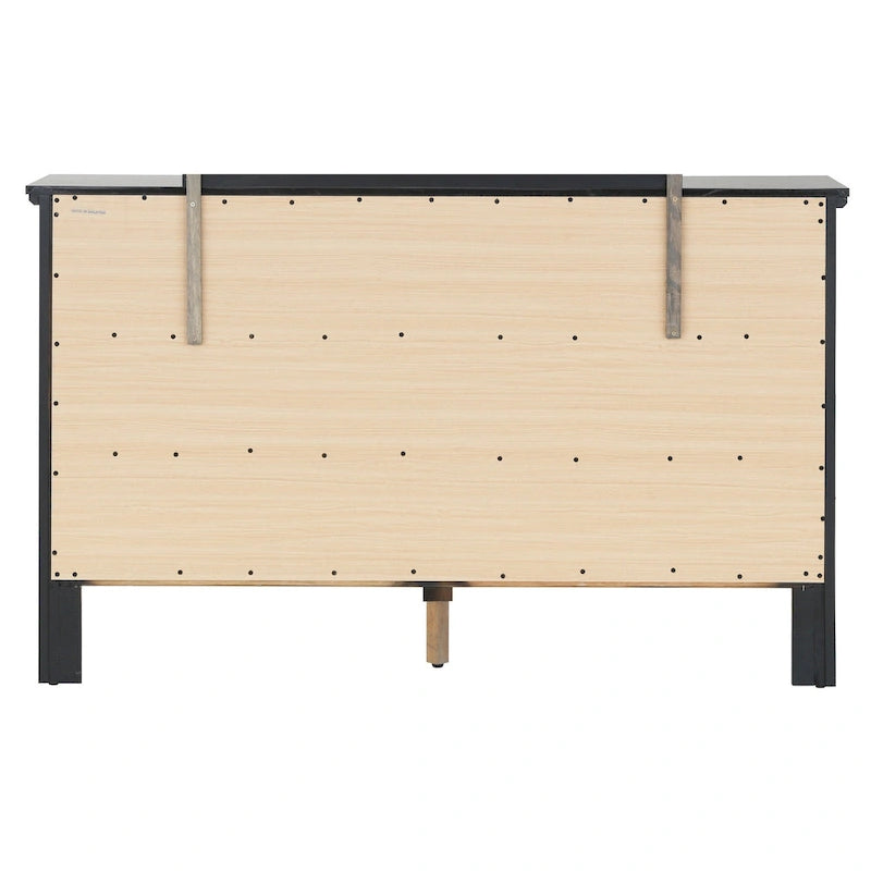 Cherry / White / Silver / Black 6-Drawer Assembled Dresser, 1-Person