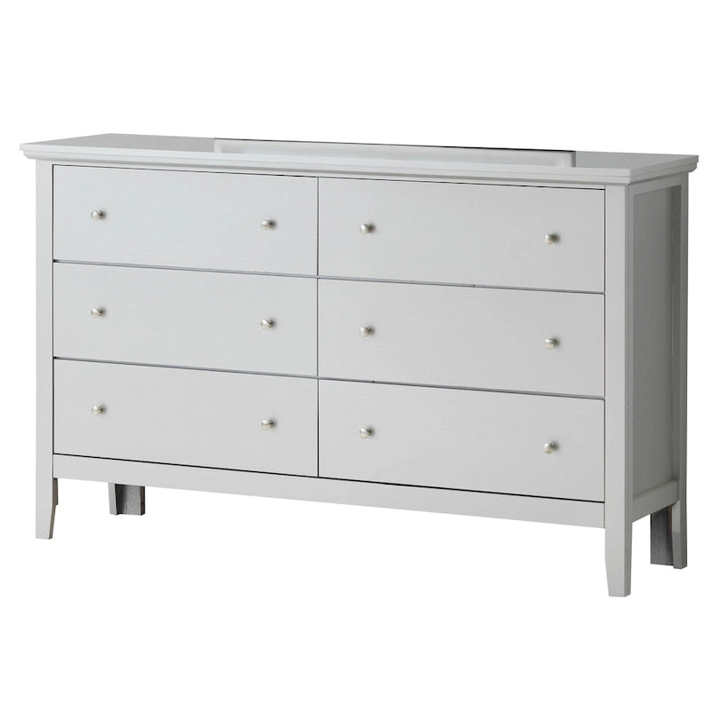 Cherry / White / Silver / Black 6-Drawer Assembled Dresser, 1-Person