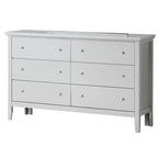 Cherry / White / Silver / Black 6-Drawer Assembled Dresser, 1-Person