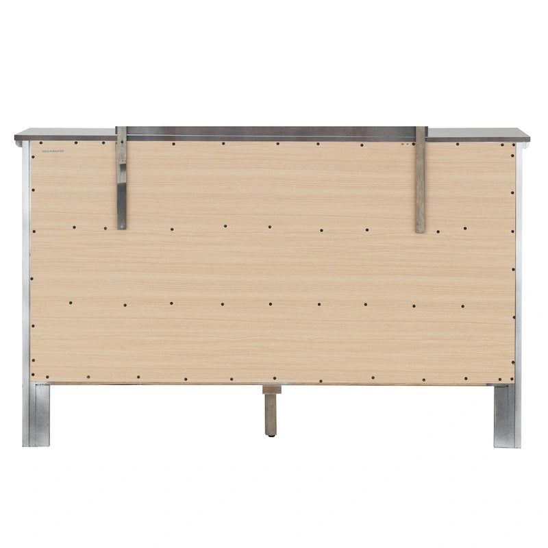 Cherry / White / Silver / Black 6-Drawer Assembled Dresser, 1-Person