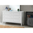 Cherry / White / Silver / Black 6-Drawer Assembled Dresser, 1-Person