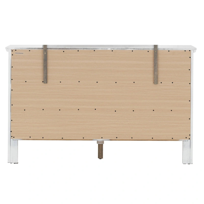 Cherry / White / Silver / Black 6-Drawer Assembled Dresser, 1-Person