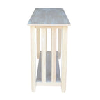 Unfinished Wood Console Table, Single Shelf, 1-2 Person
