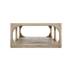 Reclaimed Wood Ming-Style Coffee Table, Small 55", Weathered White Wash