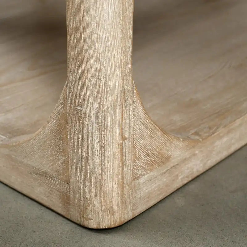 Reclaimed Wood Ming-Style Coffee Table, Small 55", Weathered White Wash