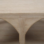 Reclaimed Wood Ming-Style Coffee Table, Small 55", Weathered White Wash