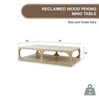 Reclaimed Wood Ming-Style Coffee Table, Small 55", Weathered White Wash