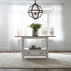Antique White & Weathered Bark Counter-Height Gathering Table, Seats 4–6