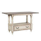 Antique White & Weathered Bark Counter-Height Gathering Table, Seats 4–6