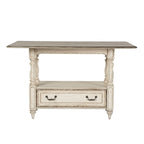 Antique White & Weathered Bark Counter-Height Gathering Table, Seats 4–6