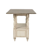 Antique White & Weathered Bark Counter-Height Gathering Table, Seats 4–6