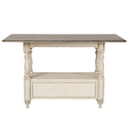 Antique White & Weathered Bark Counter-Height Gathering Table, Seats 4–6