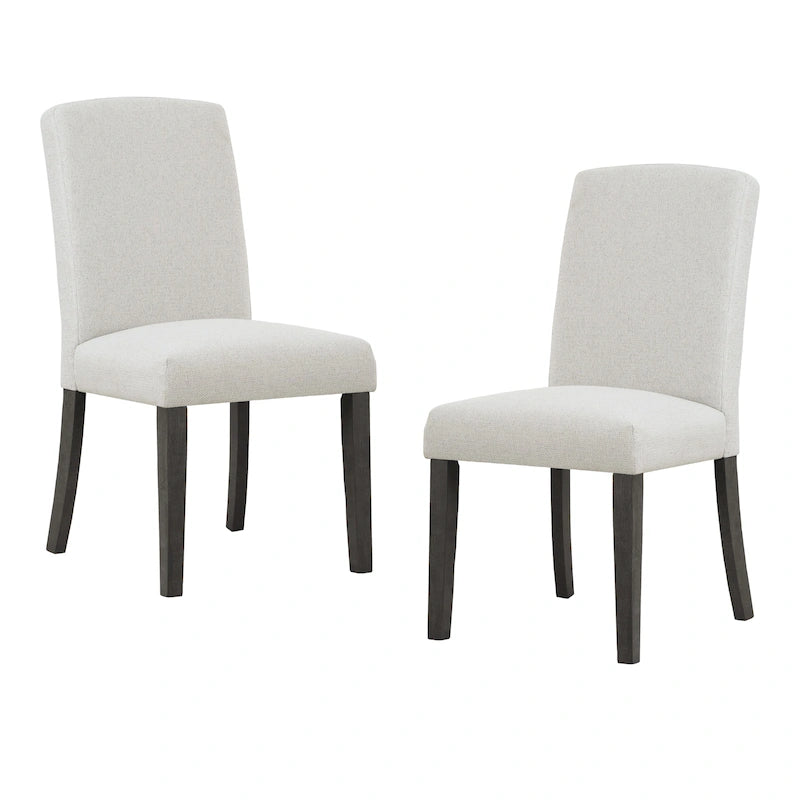 High-Back Upholstered Dining Chair, Set of 2 – Light Grey / Charcoal / Oyster Grey / Navy