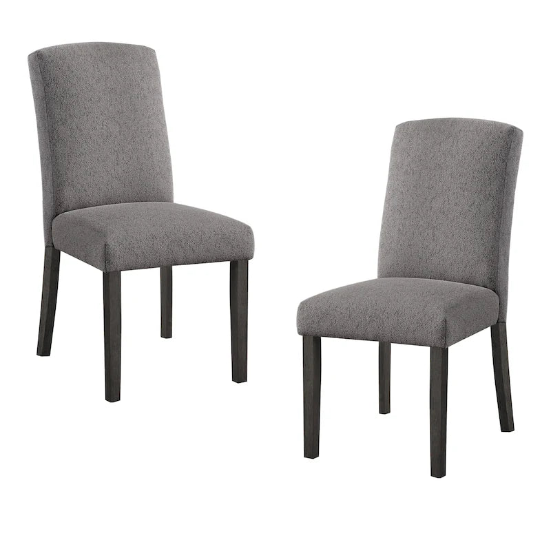 High-Back Upholstered Dining Chair, Set of 2 – Light Grey / Charcoal / Oyster Grey / Navy
