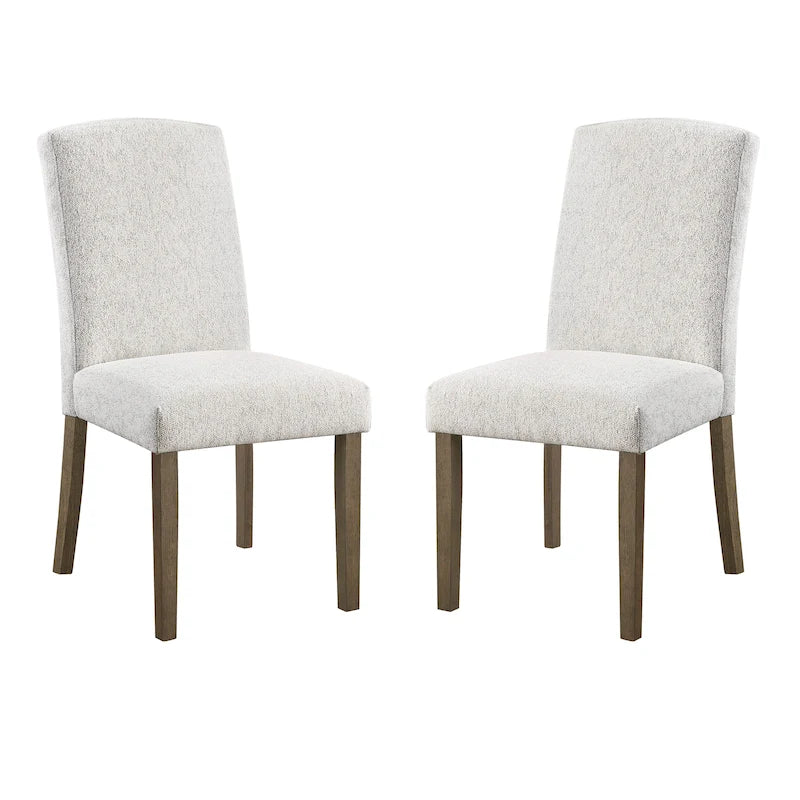 High-Back Upholstered Dining Chair, Set of 2 – Light Grey / Charcoal / Oyster Grey / Navy
