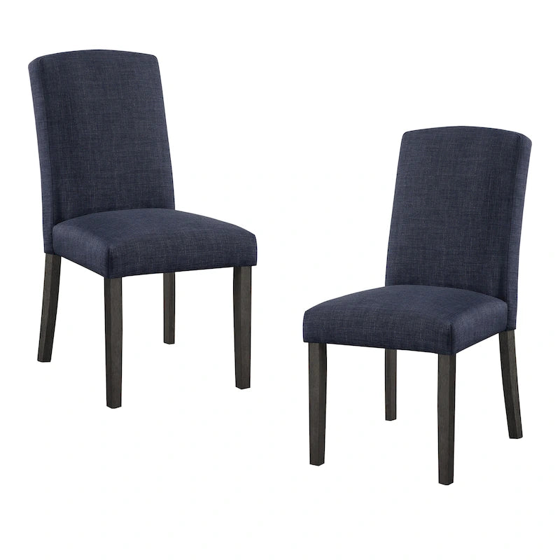 High-Back Upholstered Dining Chair, Set of 2 – Light Grey / Charcoal / Oyster Grey / Navy