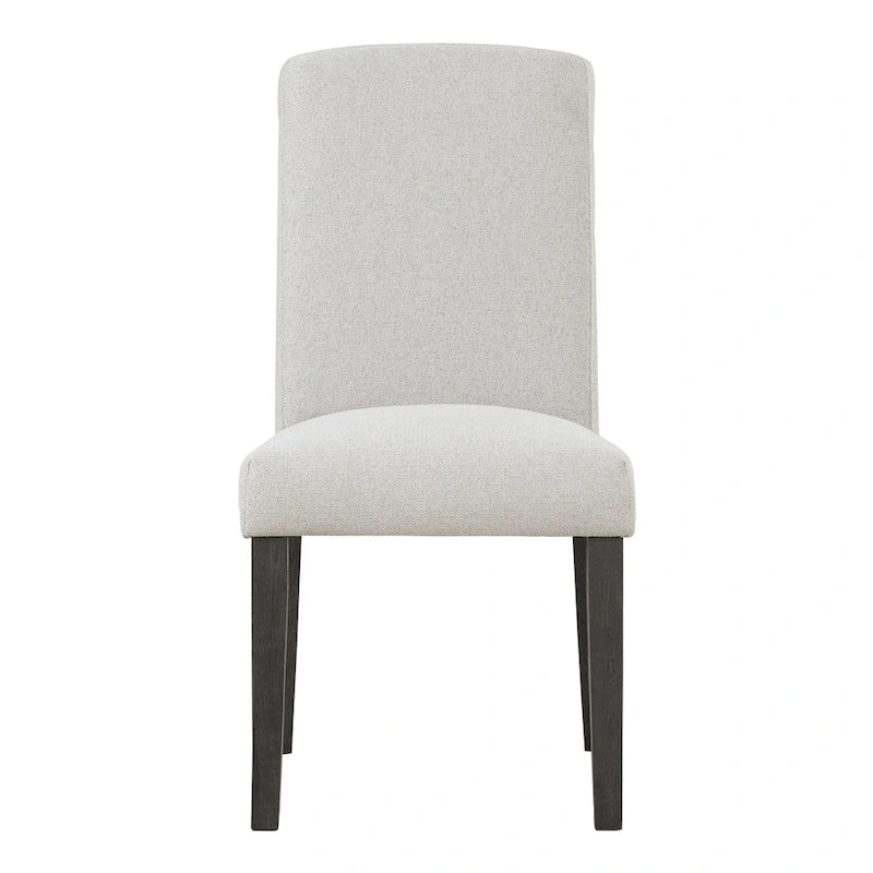 High-Back Upholstered Dining Chair, Set of 2 – Light Grey / Charcoal / Oyster Grey / Navy