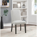 High-Back Upholstered Dining Chair, Set of 2 – Light Grey / Charcoal / Oyster Grey / Navy