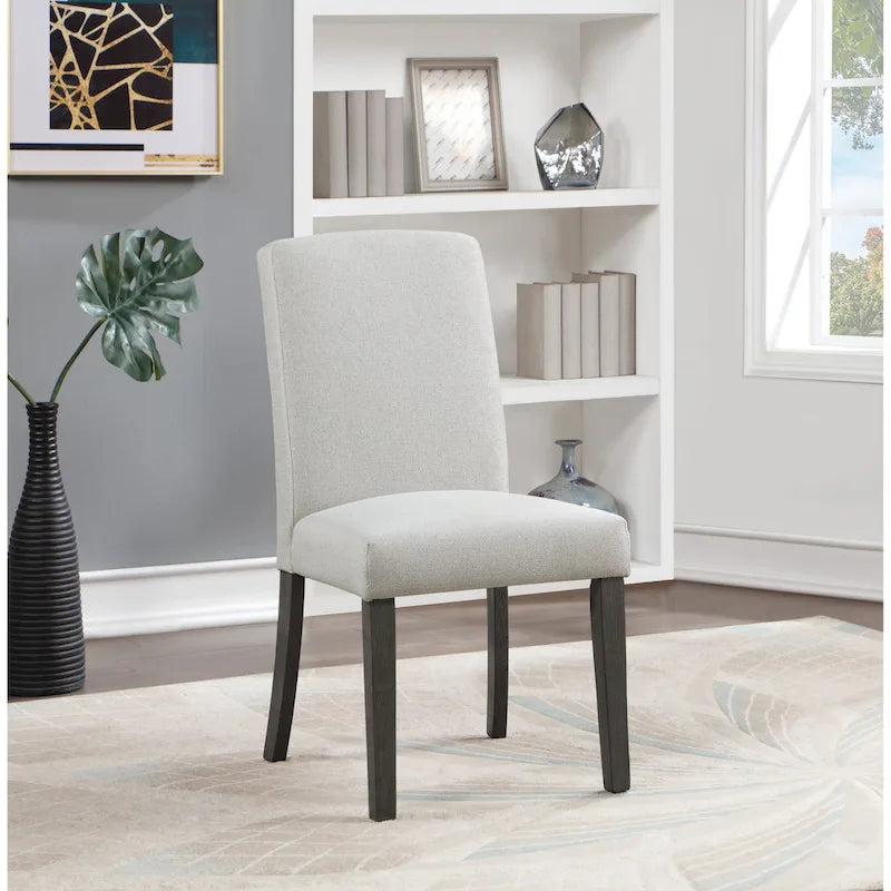 High-Back Upholstered Dining Chair, Set of 2 – Light Grey / Charcoal / Oyster Grey / Navy