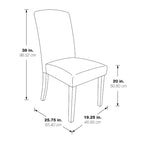 High-Back Upholstered Dining Chair, Set of 2 – Light Grey / Charcoal / Oyster Grey / Navy
