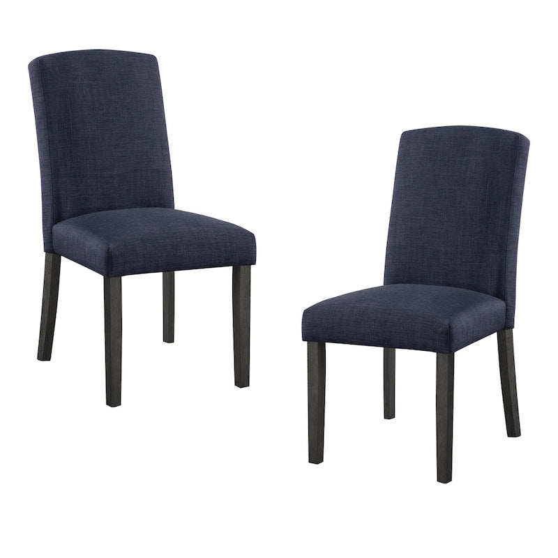 High-Back Upholstered Dining Chair, Set of 2 – Light Grey / Charcoal / Oyster Grey / Navy