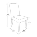 High-Back Upholstered Dining Chair, Set of 2 – Light Grey / Charcoal / Oyster Grey / Navy