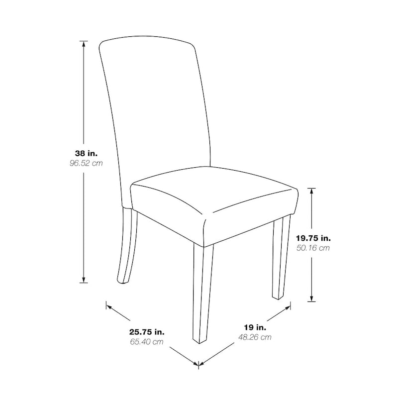 High-Back Upholstered Dining Chair, Set of 2 – Light Grey / Charcoal / Oyster Grey / Navy